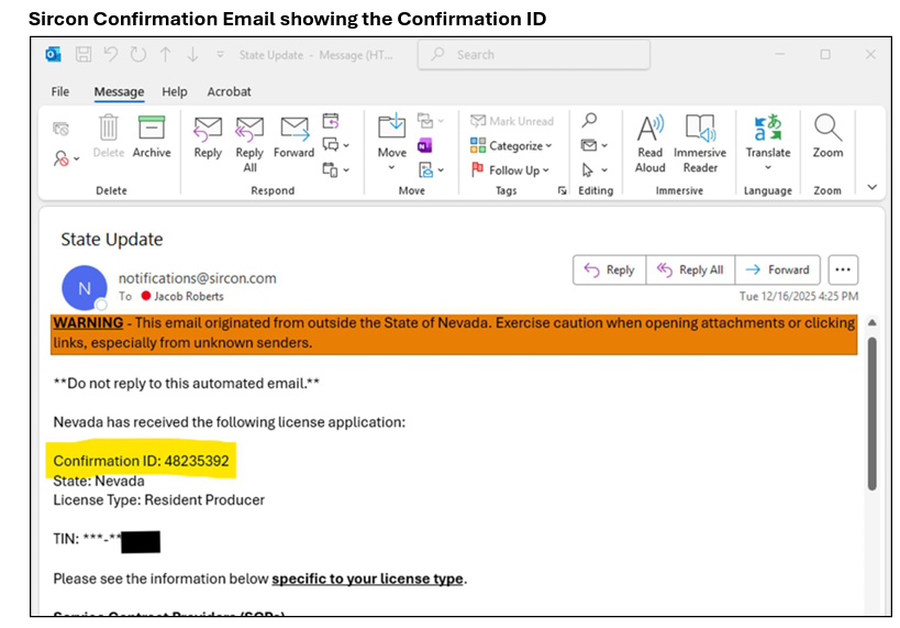 Compliance Email Screenshot